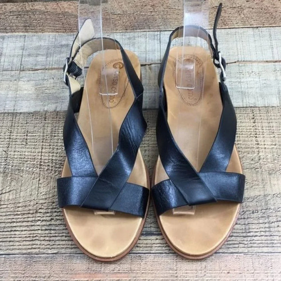 Corso Como Black Slingback Buckle Sandals Womens 6.5M Peep Toe - Picture 3 of 12